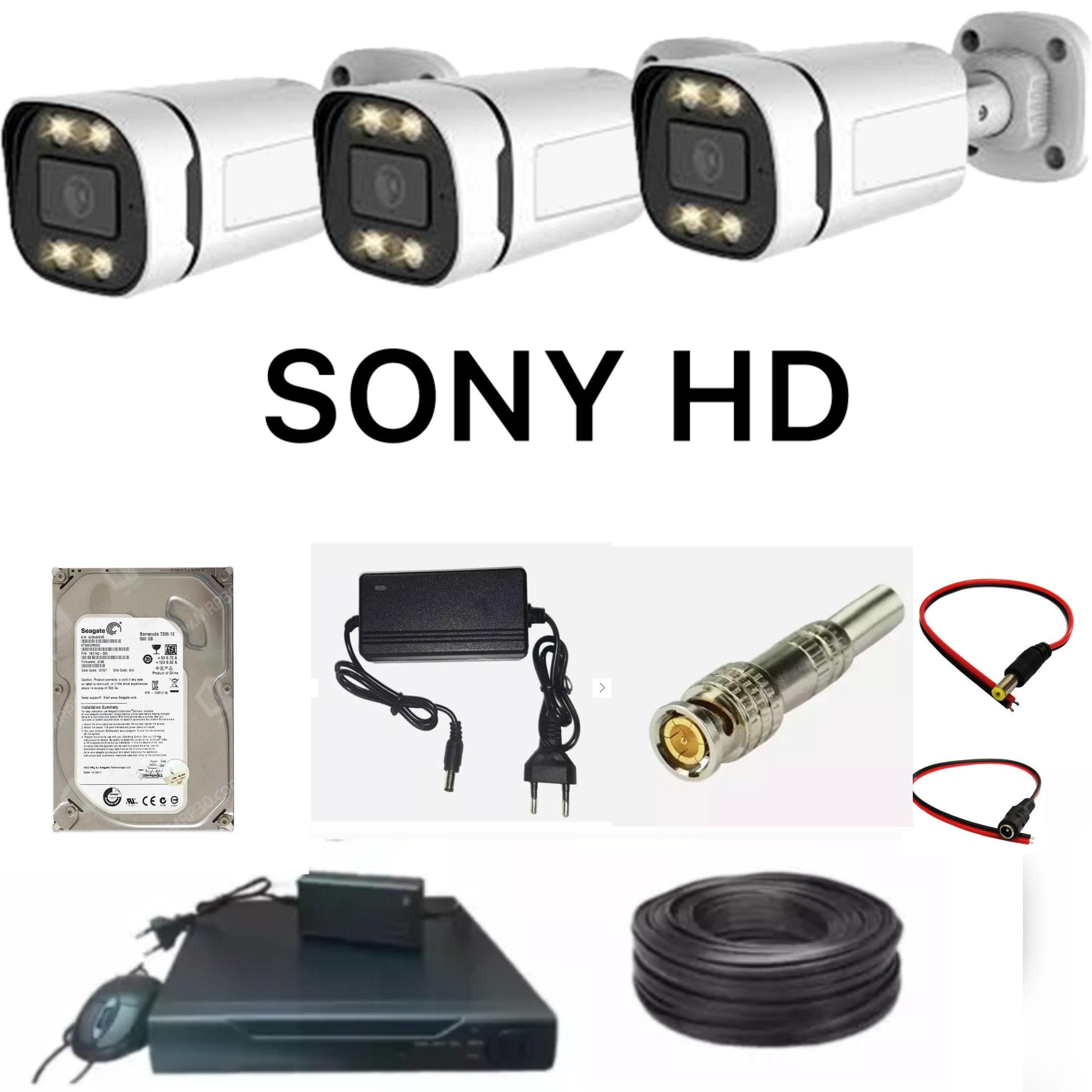 پک کامل ۳ تایی دوربین مدار بسته SONY HD