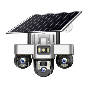 دوربین سیمکارتی سولار سه لنز چرخشی 15 مگاپیکسل مدل VTS30-4G هر سه لنز موتوردار همزمان قابلیت چرخش از طریق اپلیکیشن
