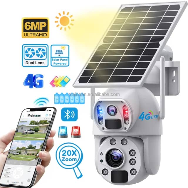 دوربین اسپید دام سولار سیم کارتی 4G-LTE UBOX بدون محدودیت در اپراتور با سرعت بالا 20x زوم اپتیکال (سفید)سفارش اروپا