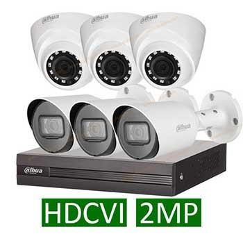 پکیج 6 دوربین مداربسته داهوا 2 مگاپیکسل حرفه ای HDCVI