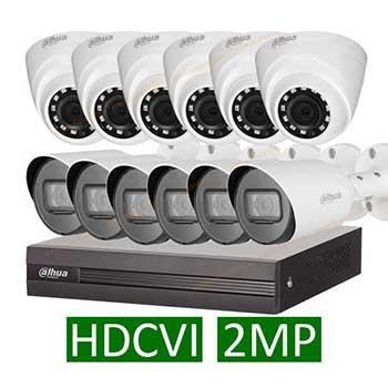 پکیج 12 دوربین مداربسته داهوا 2 مگاپیکسل حرفه ای HDCVI