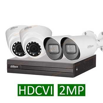 پکیج 4 دوربین مداربسته داهوا 2 مگاپیکسل حرفه ای HDCVI