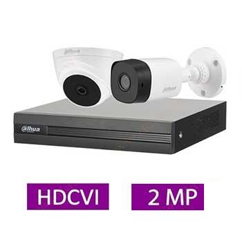 پکیج کامل 2 دوربین مدار بسته داهوا 2 مگاپیکسل HDCVI