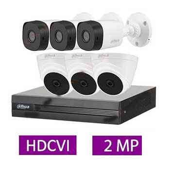 پکیج کامل 6 دوربین مدار بسته داهوا 2 مگاپیکسل HDCVI