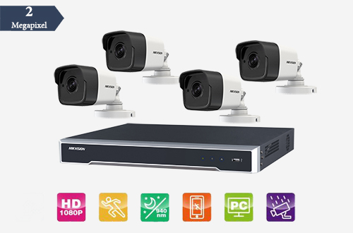 پکیج 4 دوربین 2 مگاپیکسلی هایک ویژن (DS-204DH)