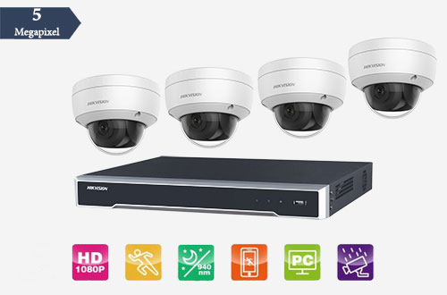 پکیج 4 دوربین 5 مگاپیکسلی هایک ویژن (DS-204HH)