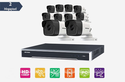 پکیج 10 دوربین 2 مگاپیکسلی هایک ویژن (DS-210DH)