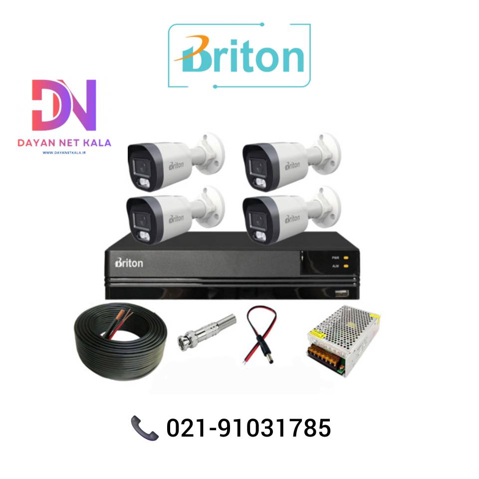پکیج ۴ عددی دوربین مداربسته برایتون ۵ مگاپیکسل فول کالر مدل UVC522B49M1-C