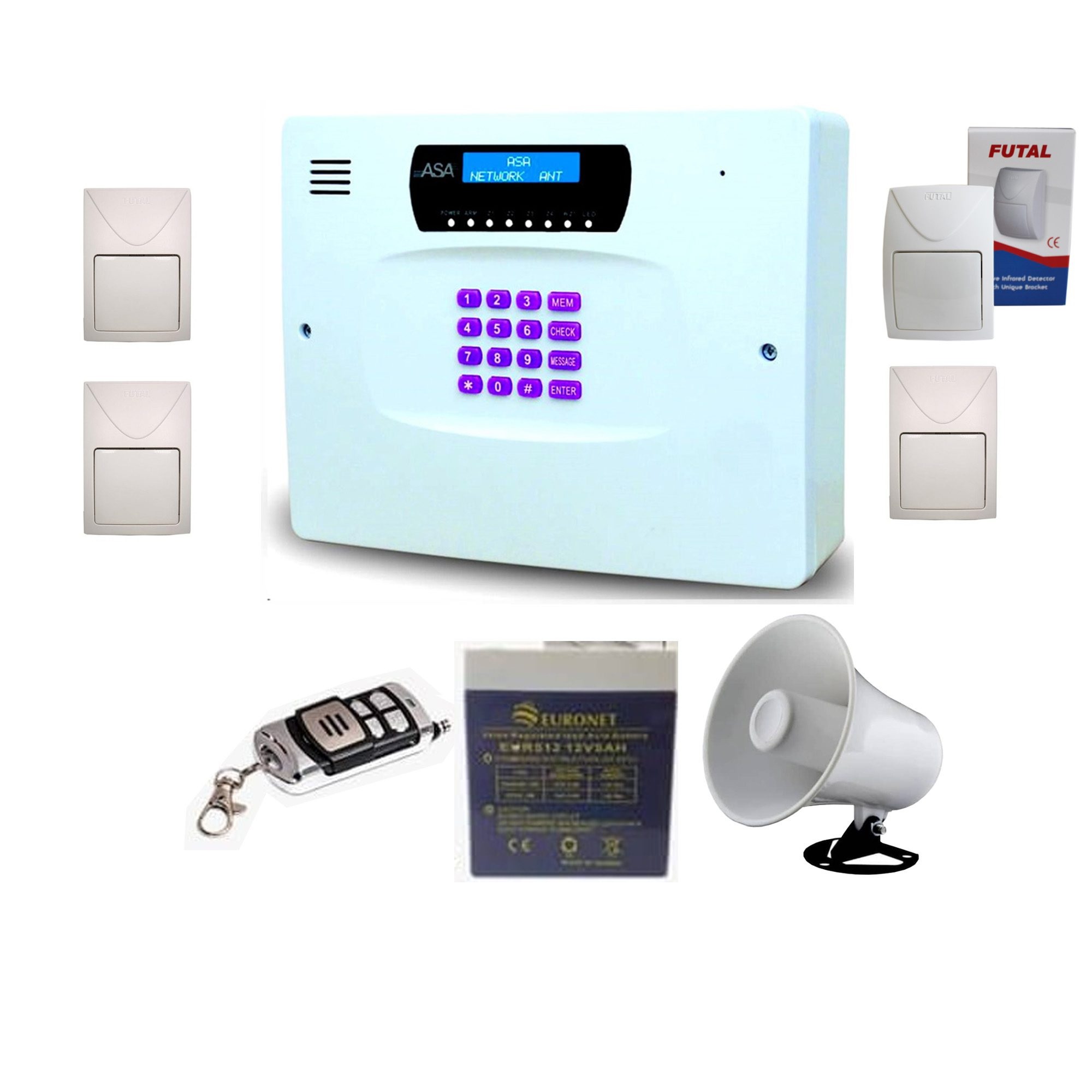 پکیج دزدگیر آسا سیم کارتی (بنفش) با چهار چشم