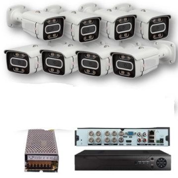 پکیج 8 عددی دوربین مداربسته فول کالر برای ساختمان- باغ و کارخانه