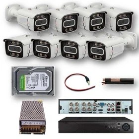 پک کامل 8 دوربین مداربسته فول اچ دی 4k  مناسب کارخانه و ساختمان و آپارتمان