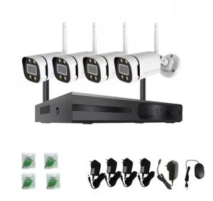 پکیج کامل دوربین مداربسته ۴ عددی وایرلس مناسب برای باغ و کارخانه ها
