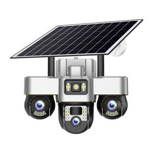 دوربین سیمکارتی سولار سه لنز چرخشی 15 مگاپیکسل مدل VTS30-4G هر سه لنز موتوردار همزمان قابلیت چرخش از طریق اپلیکیشن