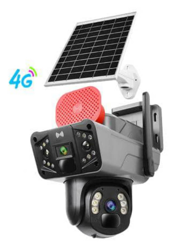 دوربین اسپید دام خورشیدی سیمکارتی مدل TP33 دو لنز O-KAM PRO بدون محدودیت در اپراتور با سرعت بالا(مشکی) سرور داخلی