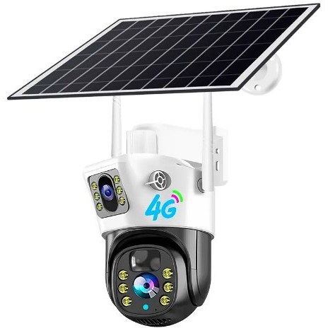 دوربین خورشیدی گردان دولنزه سیمکارت خور مدل VCS09-4G باتری شارژی برند V380PRO