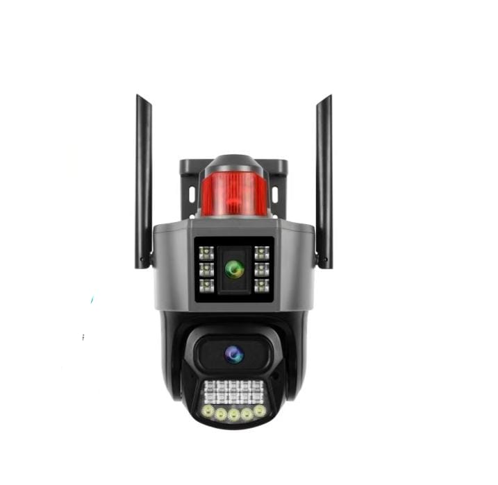 دوربین مداربسته سیمکارتی دو لنز مدل P19-4G بدون محدودیت در اپراتور با سرعت بالا ( اپلیکیشن O-KAM PRO ) سرور داخلی