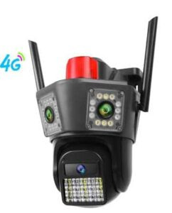 دوربین سیمکارتی سه لنزه چرخشی مدل S3-4G بدون محدویت اپراتور سرعت بالا (مشکی) سرور داخلی