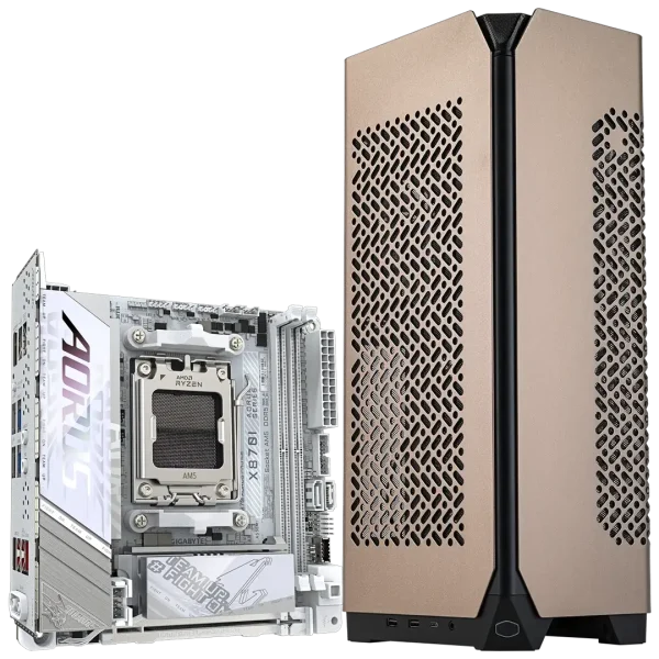 باندل مادربرد گیگابایت مدل X870I AORUS PRO ICE و کیس کولرمستر مدل NCORE 100 MAX